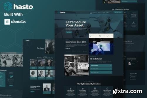 ThemeForest - Hasto v1.0.0 - Cyber Tech Security Service Elementor Template Kit - 30451154