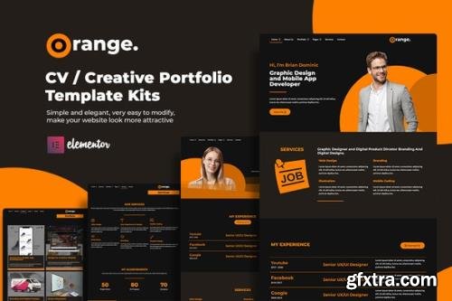 ThemeForest - Orange v1.0.0 - CV/Creative Portfolio Elementor Template Kits - 29293549