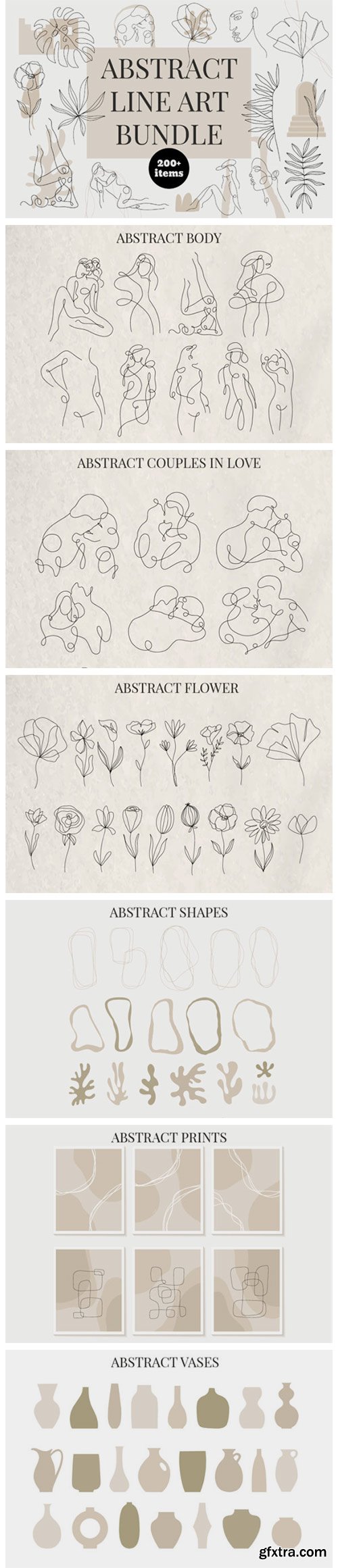 Abstract Line Art Bundle 8905076