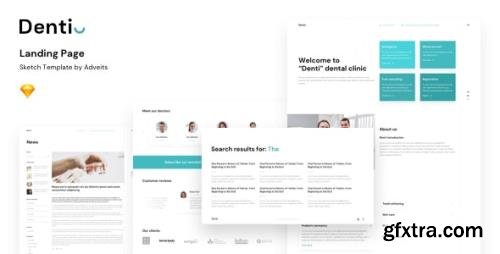 ThemeForest - Denti v1.1.0 - Landing page Sketch Template - 24398985