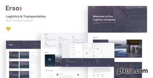 ThemeForest - Erso v1.1.0 - Logistics & Transportation Sketch Template - 24623381