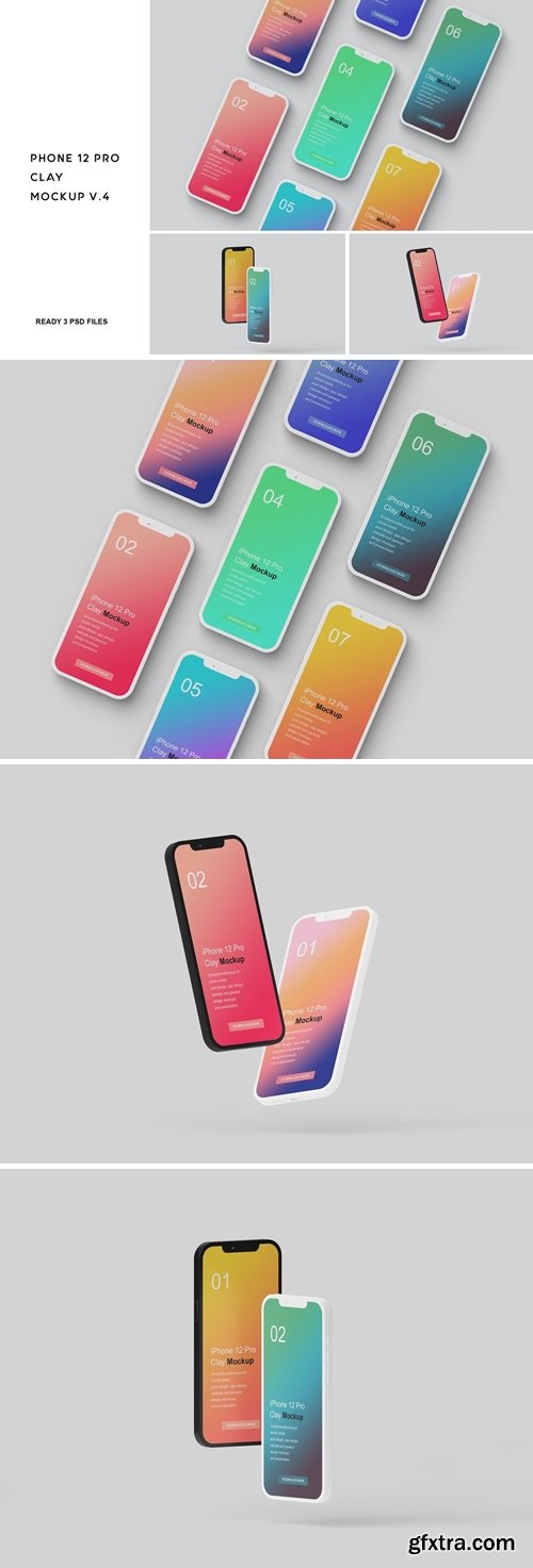 iPhone 12 Pro Clay Mockup V.4