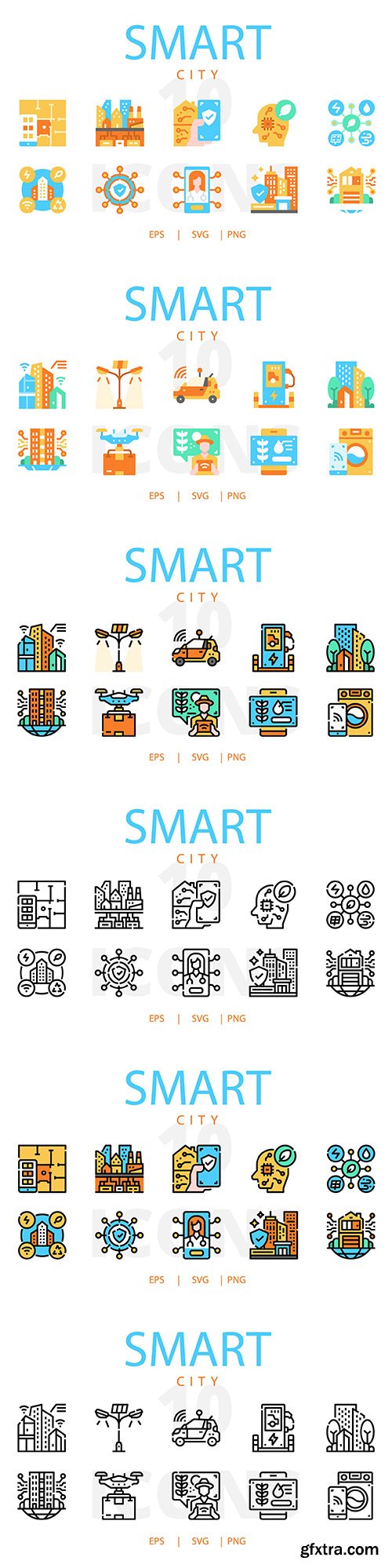 Smart City Vector Icons Collection 