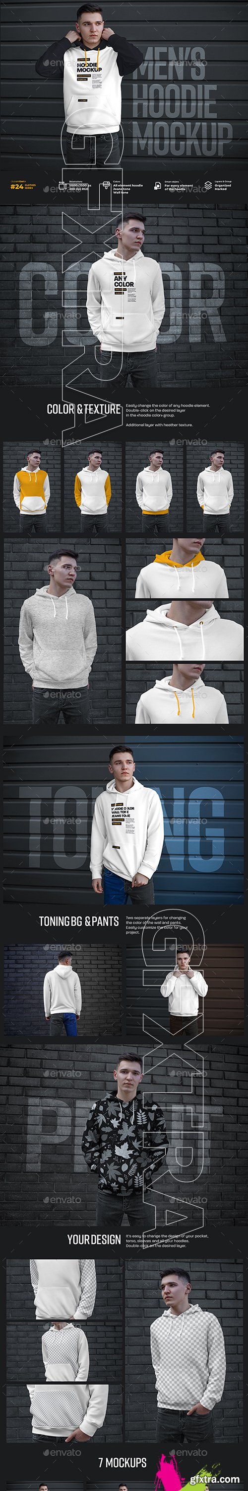 GraphicRiver - 7 Mockups Hoodie on the Man. Urban Style 30321874