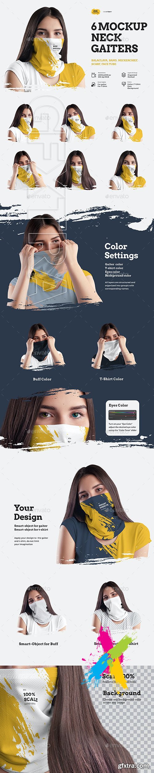 GraphicRiver - 6 Mockups Neck Gaiters 30428305