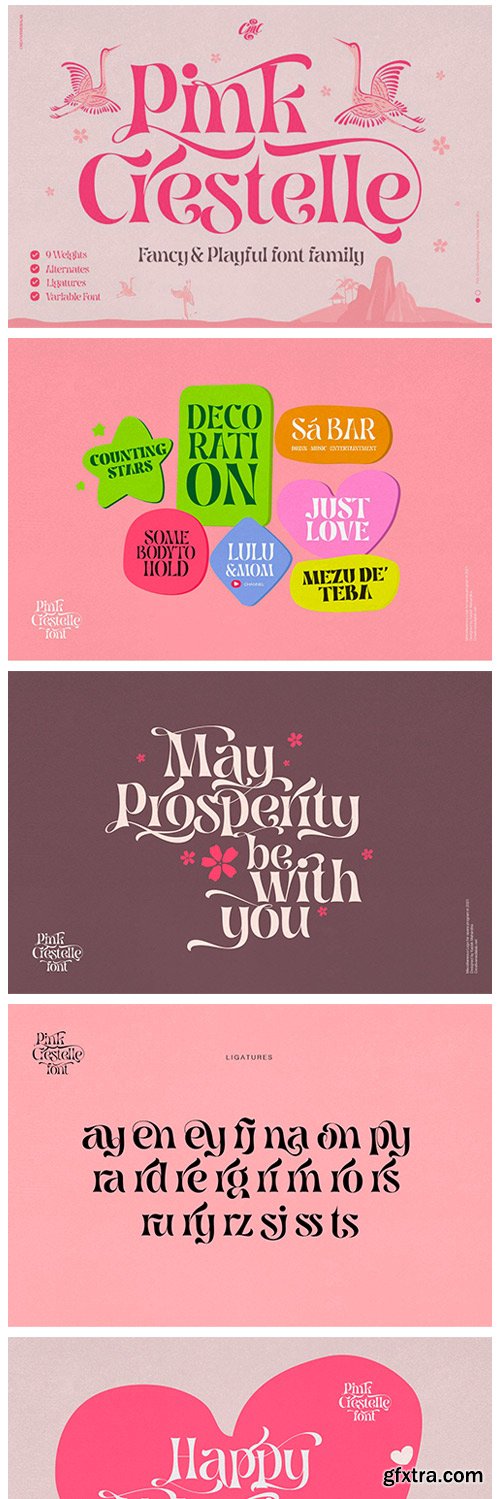 FontBundles - Pink Crestelle - Fancy &amp; Playful Font 1199558