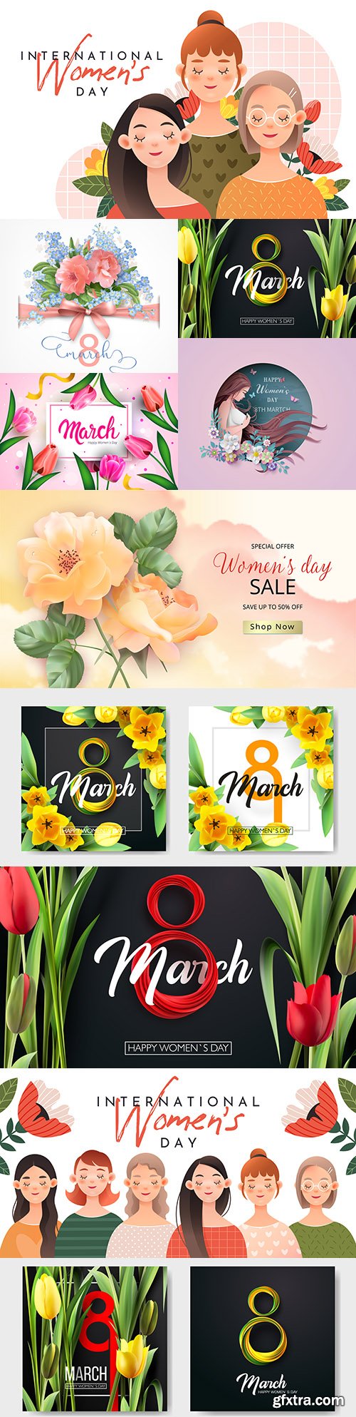 Happy Women's Day March 8 design illustrations 8
