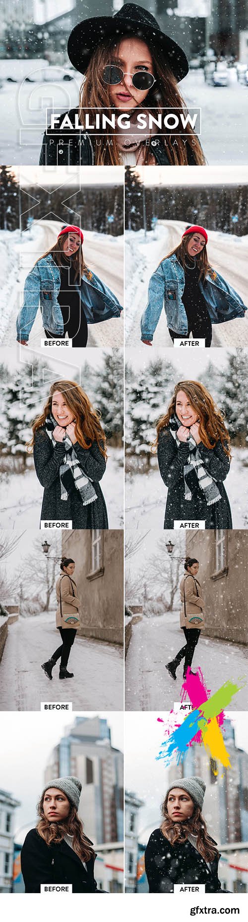 CreativeMarket - 30 Realistic Snow Overlays 5930833