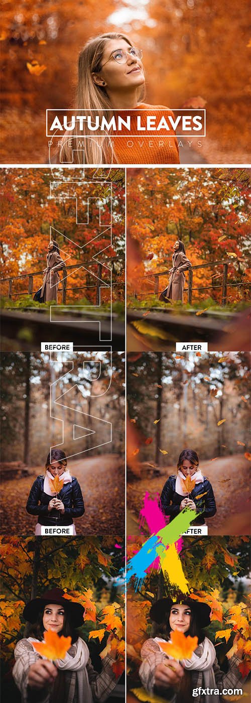 CreativeMarket - 40 Autumn Leaves Overlays 5928912