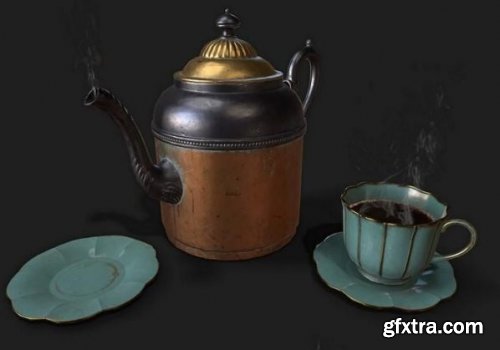 Antique Copper Teapot 