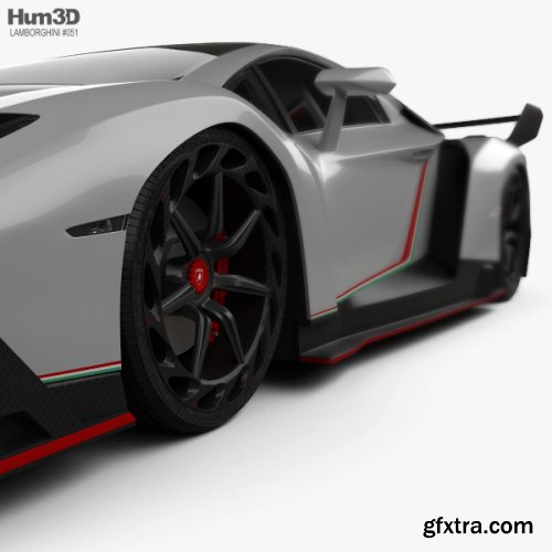 Lamborghini Veneno with HQ interior 2013 3D model
