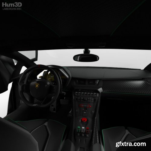 Lamborghini Veneno with HQ interior 2013 3D model