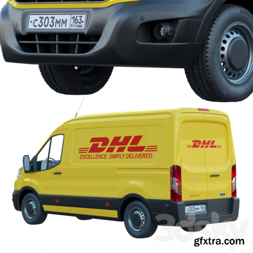 Ford Transit DHL 3D Model