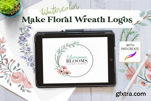  Create a Watercolor Floral Wreath Logo in Procreate