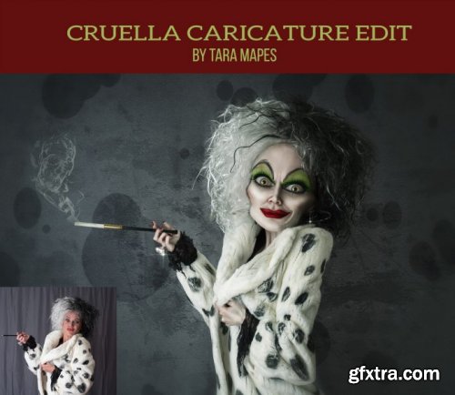 Cruella Caricature Tutorial by Tara Mapes - Photomanipulation and Surreal Editing Tutorial