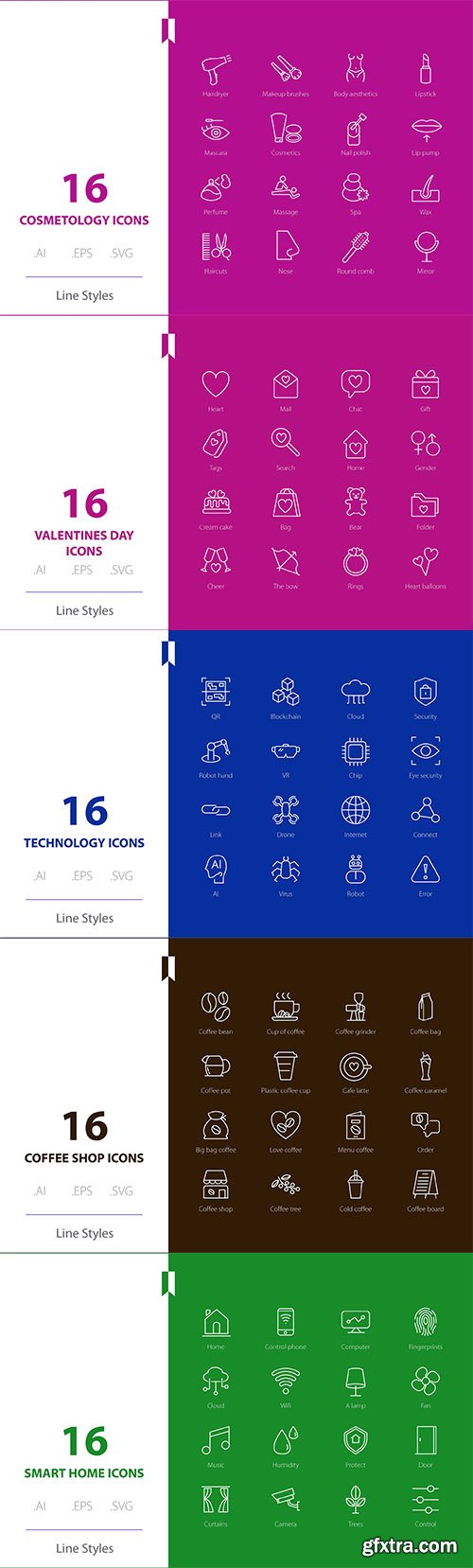 Mix collection of vector icons