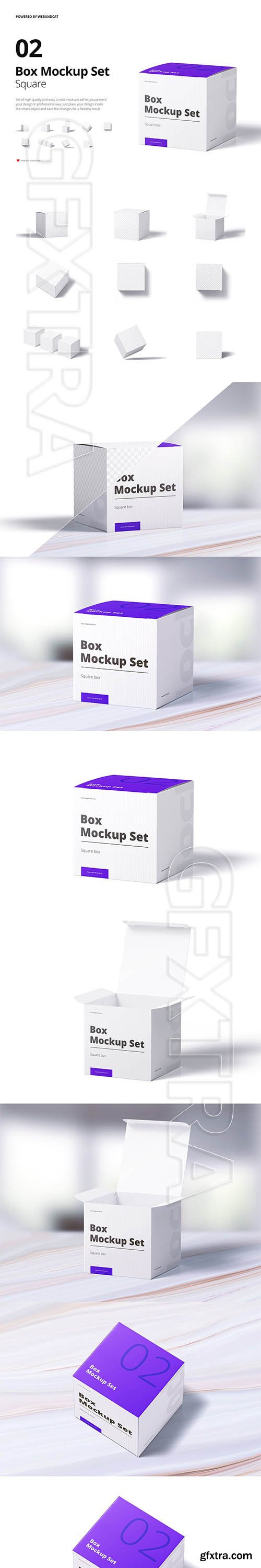 CreativeMarket - Box Mockup Set 02: Square 4266133