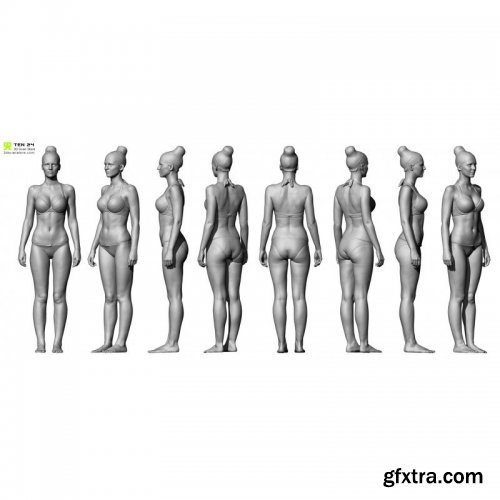 3D Scan Store – Shaded Female 05 pose 09