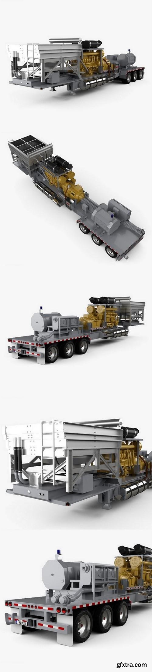 Trailer Semi Caterpillar Fracturing Unit 2018 3D Model