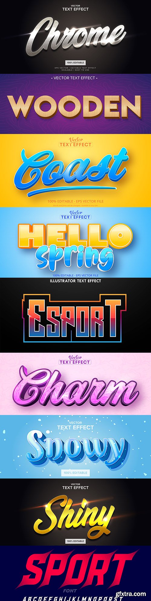 Editable font and 3d effect text design collection illustration 35
