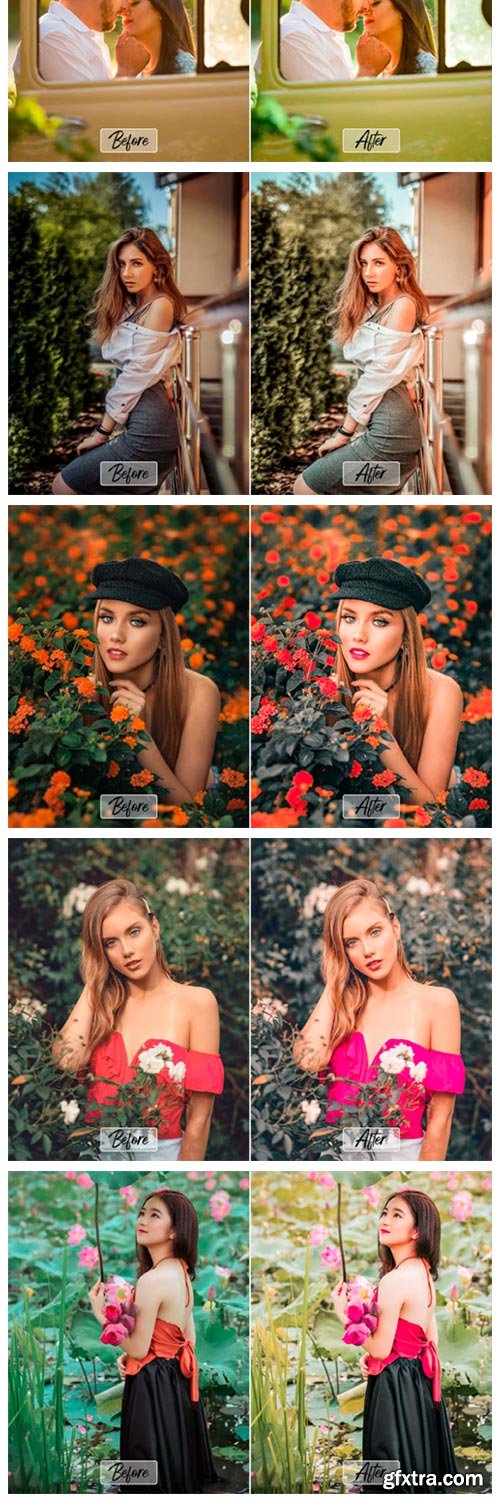 10 Pro Garden Girl Photoshop Actions 8754487