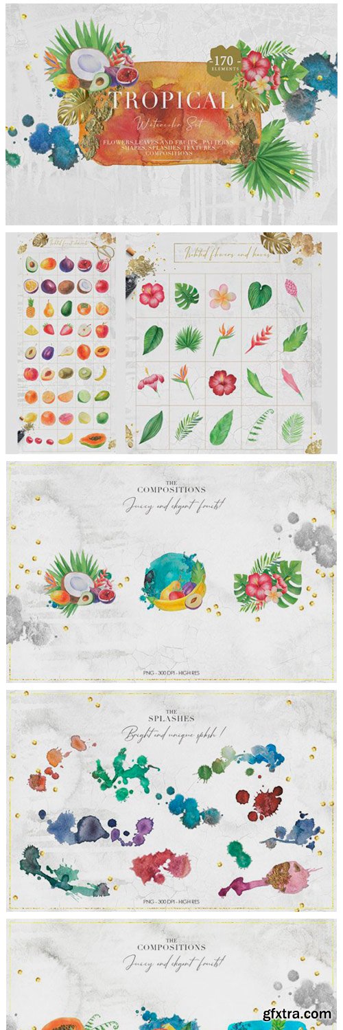 Tropical Watercolor Set 9122878