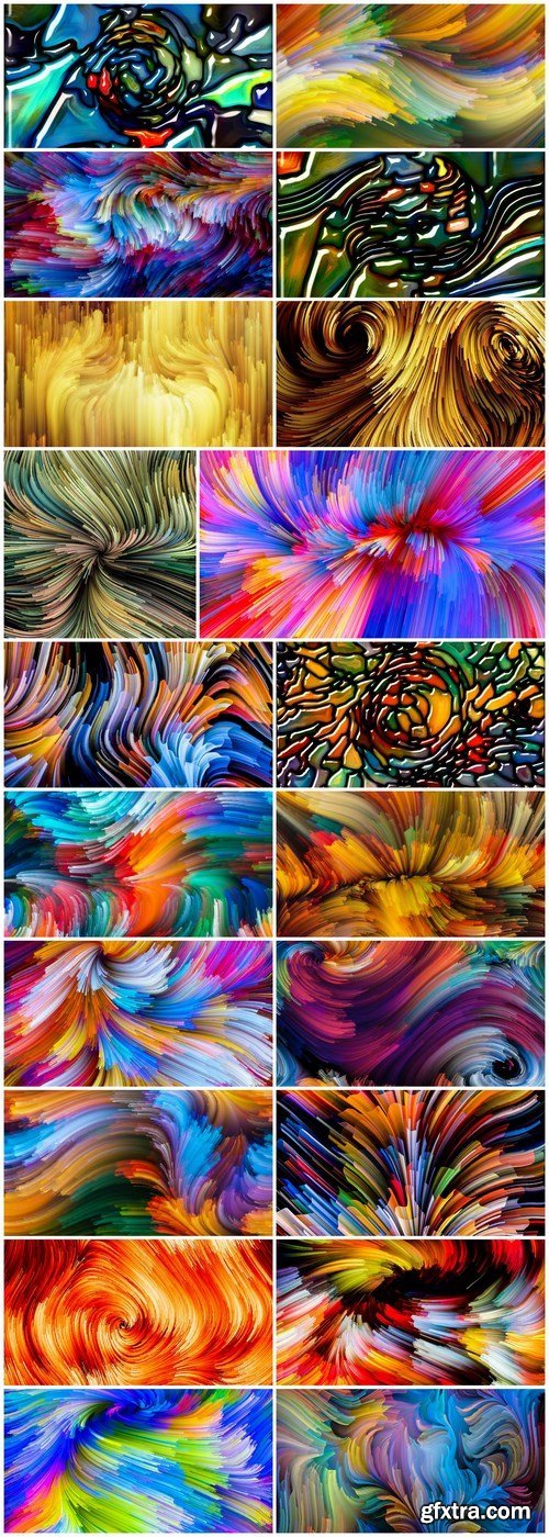 Exploding Color and Abstract Backgrounds 2 - Set of 20xUHQ JPEG Professional Stock Images