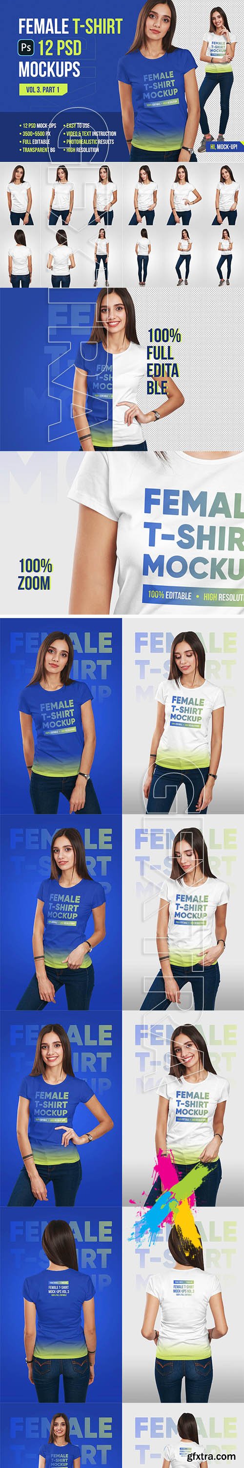 CreativeMarket - Female T-Shirt Mockups Vol 3 Part 1 5336757
