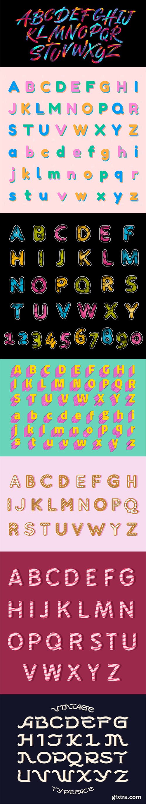 Alphabet collection of vector fonts