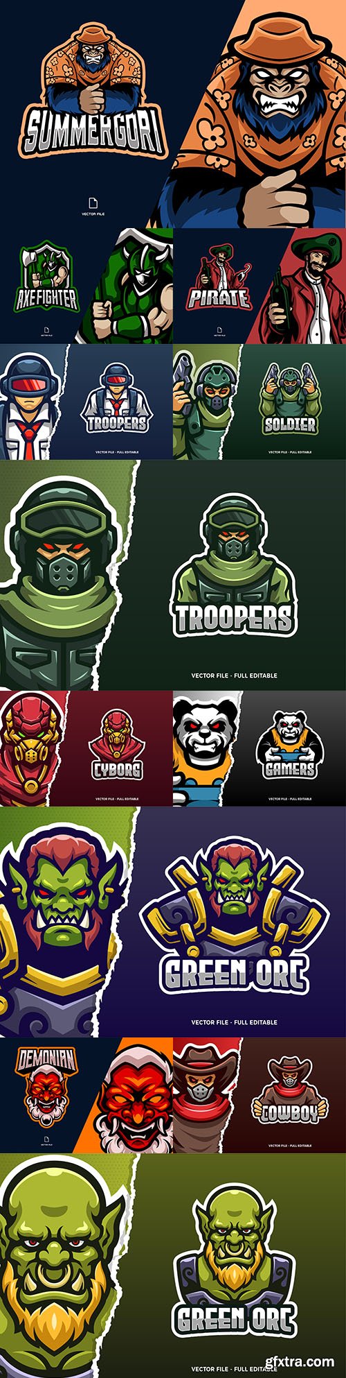 Mascot emblem and brand name logos design 9
