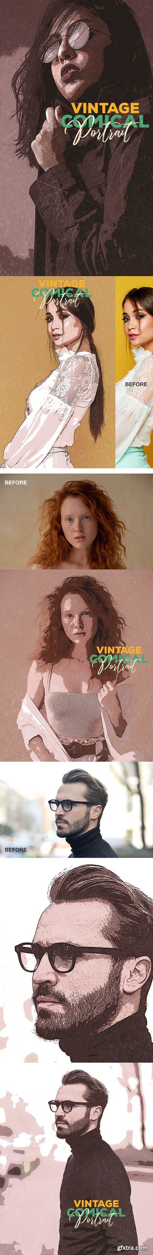 GraphicRiver - Vintage Comical Portrait - Photoshop Action 30017399