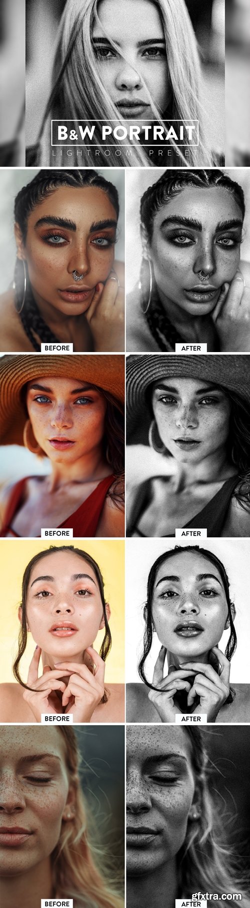 10 Black and White Portrait Lightroom Preset