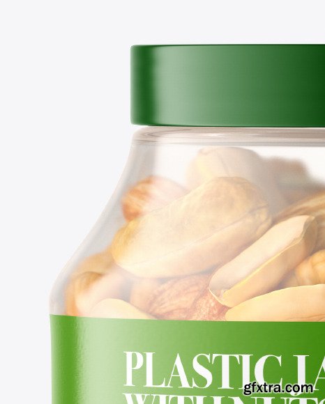 Plastic Jar With Nuts Mockup 76255