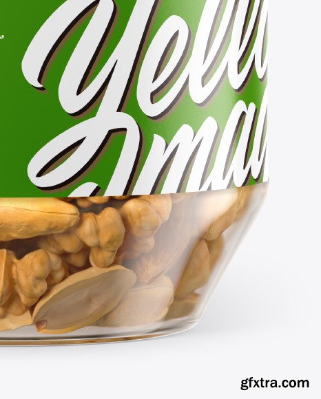 Plastic Jar With Nuts Mockup 76255