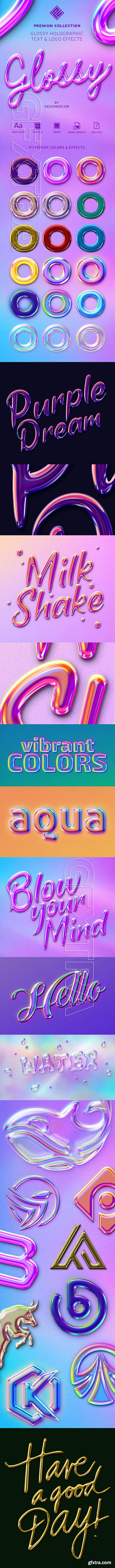 GraphicRiver - Glossy Holographic Text & Logo Effects - Collection 30636001