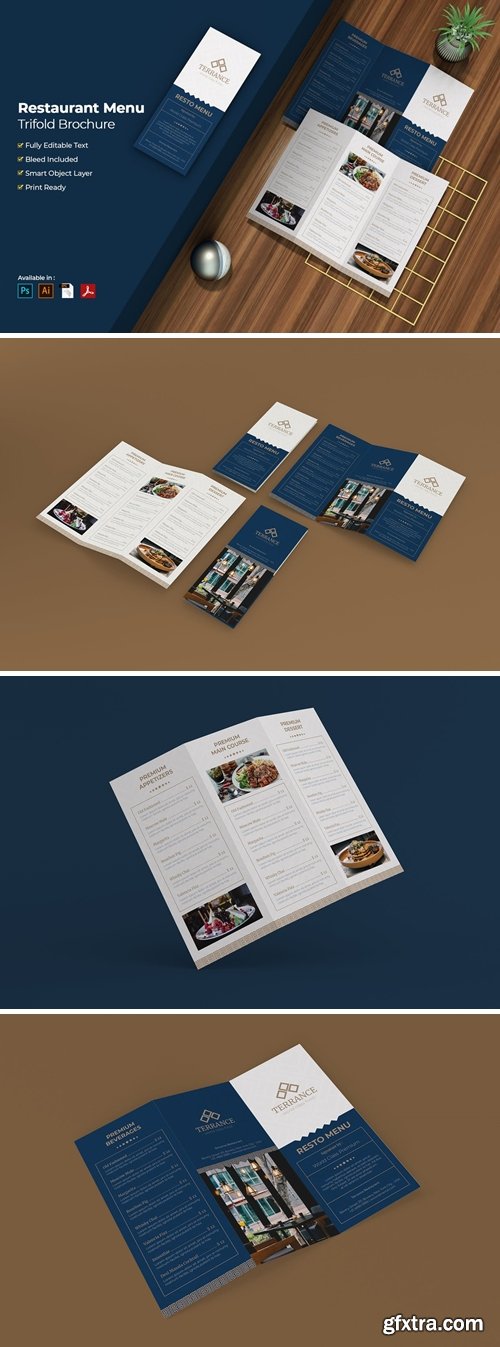 Restaurant Menu Trifold Brochure