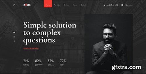 Zeus - Lawyers and Law Firm PSD Template 27044254