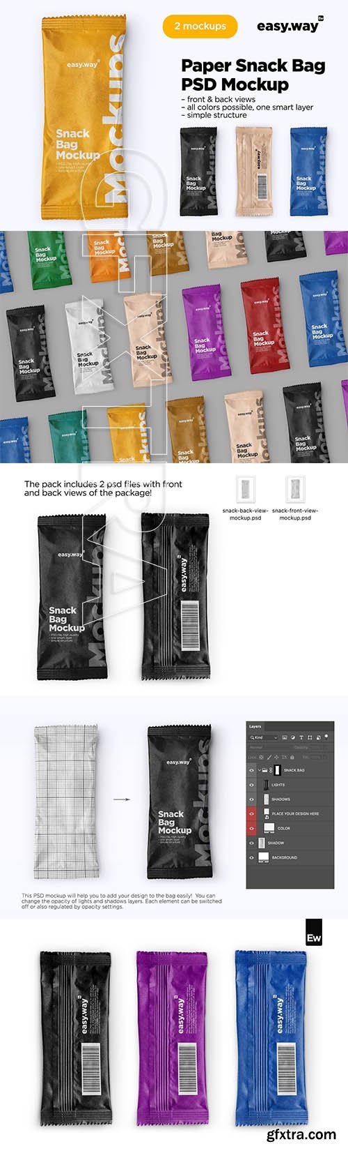 CreativeMarket - Kraft Paper Snack Bag PSD Mockup 5819355