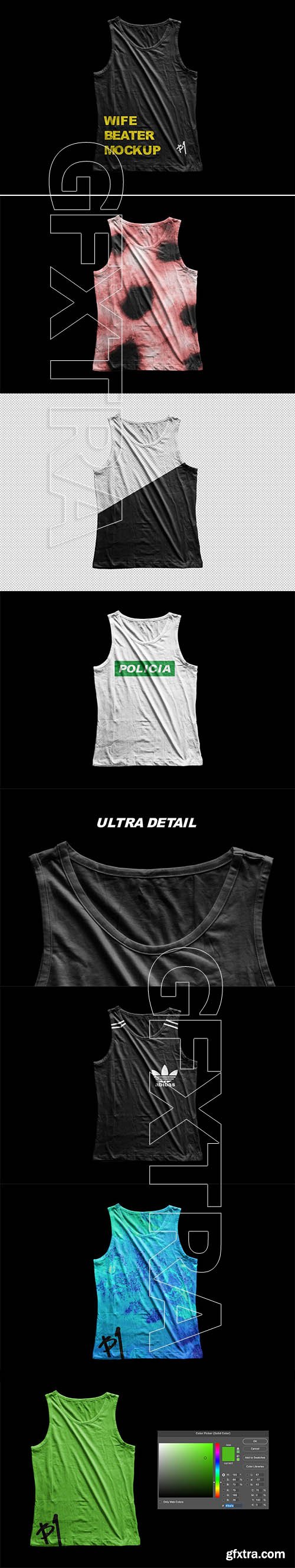 CreativeMarket - Tank Top Wife Beater Shirt Mockup 5828340