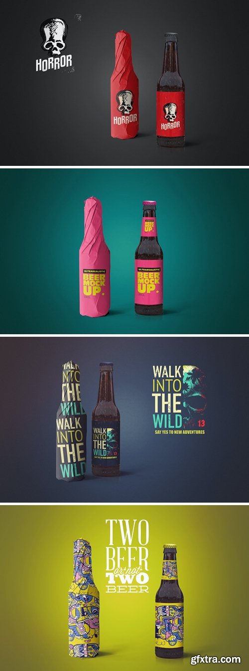 Duo Paper Clean Beer Mockup