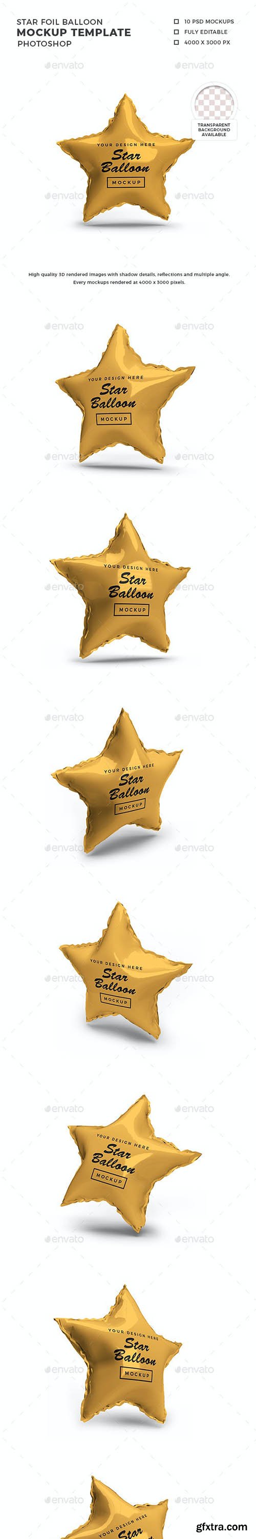 GraphicRiver - Star Foil Balloon 3D Mockup Template 30873751