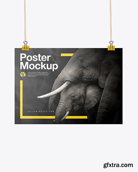 A3 Crampled Poster w/ Pins Mockup 76370