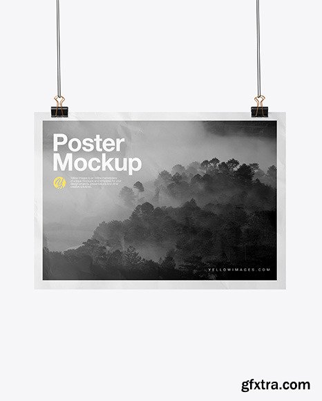 A3 Crampled Poster w/ Pins Mockup 76370