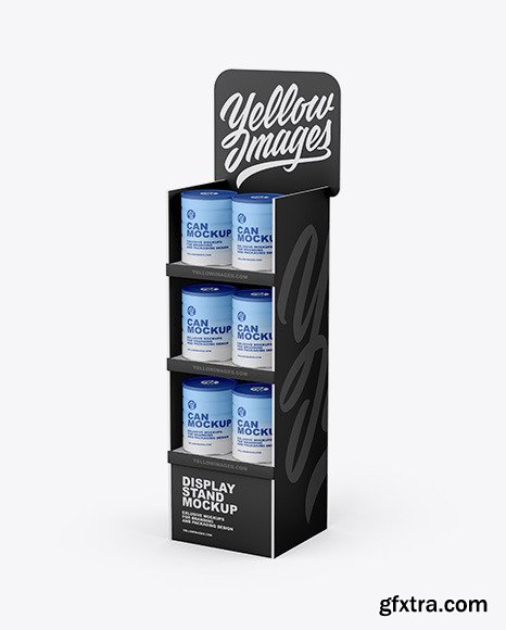 Display Stand W/ Matte Cans Mockup 76449