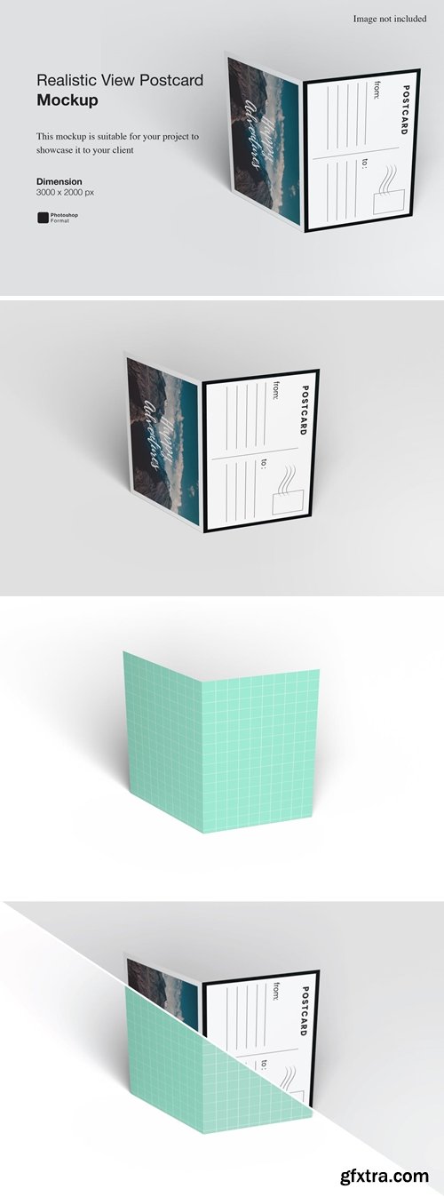 Realistic View Postcard Mockup