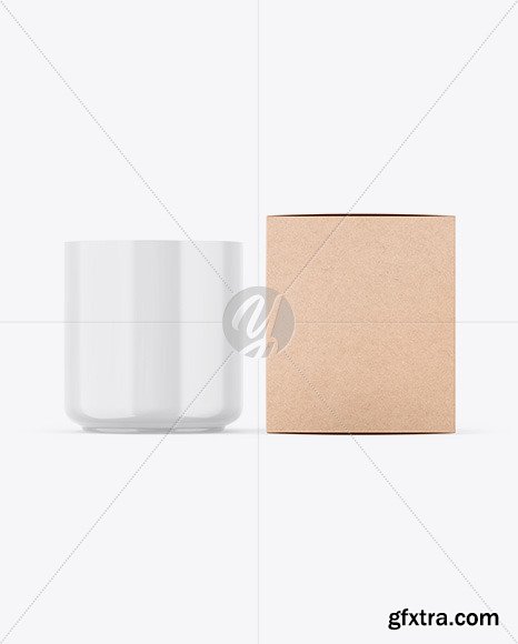 Glossy Candle W/ Kraft Box Mockup 76531