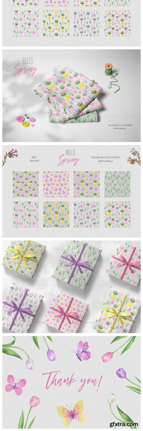 Hello Spring Watercolor Collection 9411533