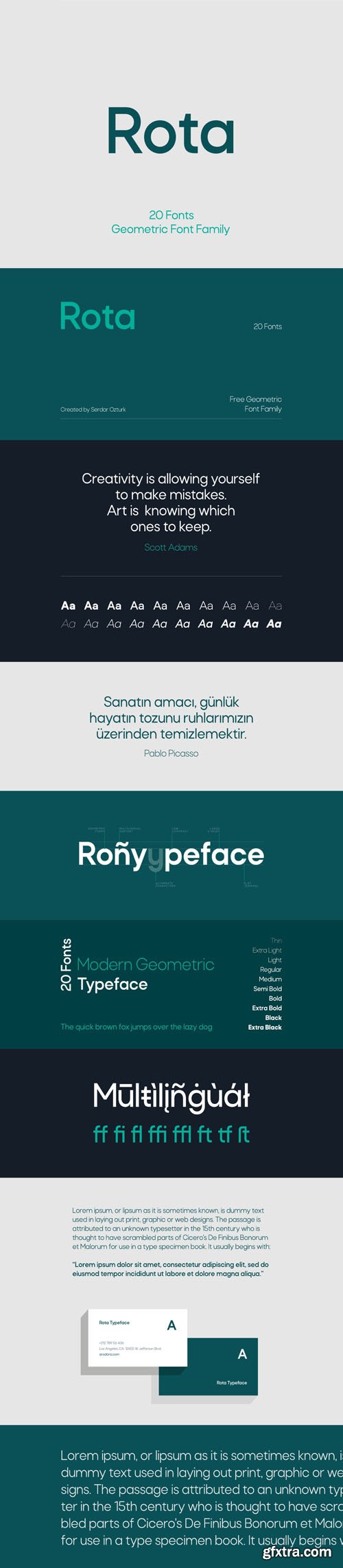 Rota - Geometric Sans Serif Font Family [20-Weights]