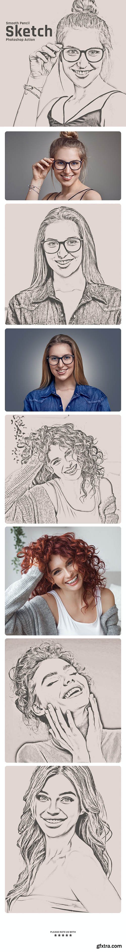 GraphicRiver - Smooth Pencil Sketch Photoshop Action 30545695