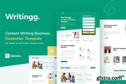 ThemeForest - Writingg v1.0.0 - Content Copywriting Services Elementor Template Kit - 31077235